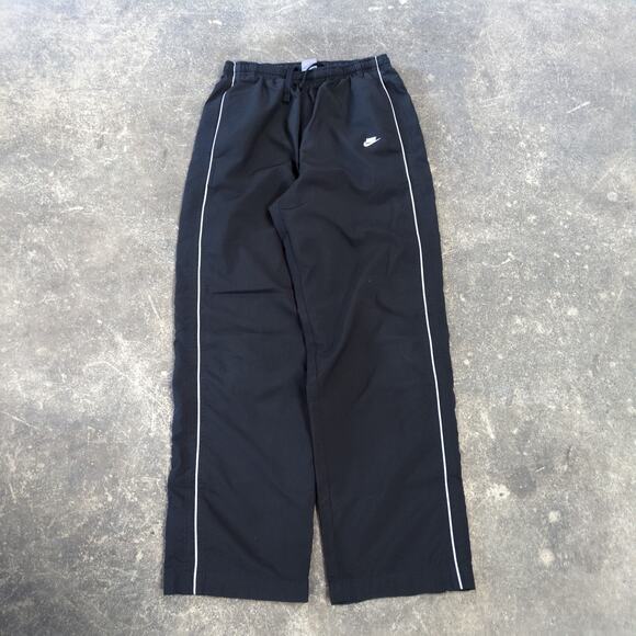 Vintage Nike Windbreaker Track Pants Mens M Black Loose Lined Embroidered Y2K - Picture 1 of 9